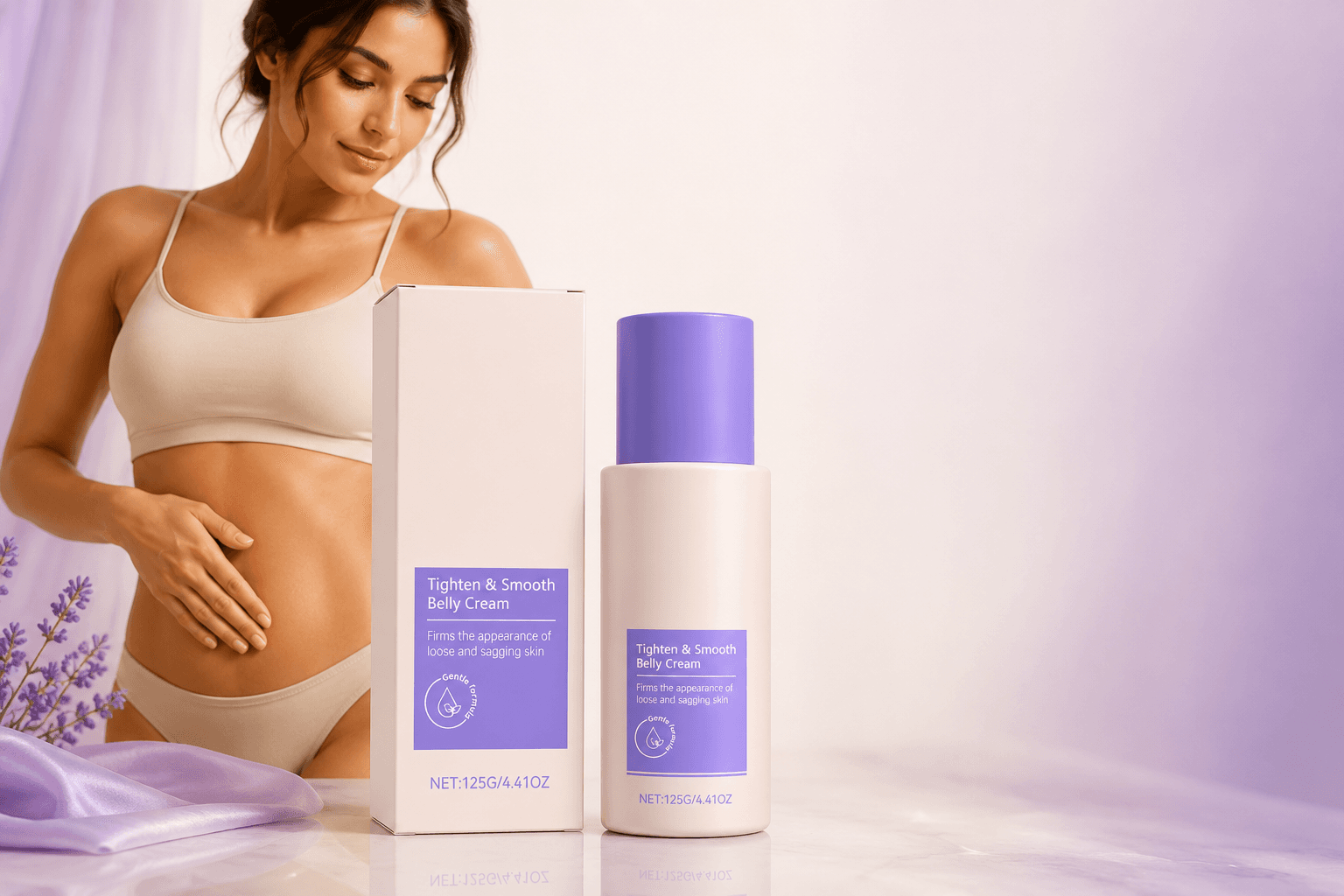 Tighten & Smooth Belly Cream bottle and box